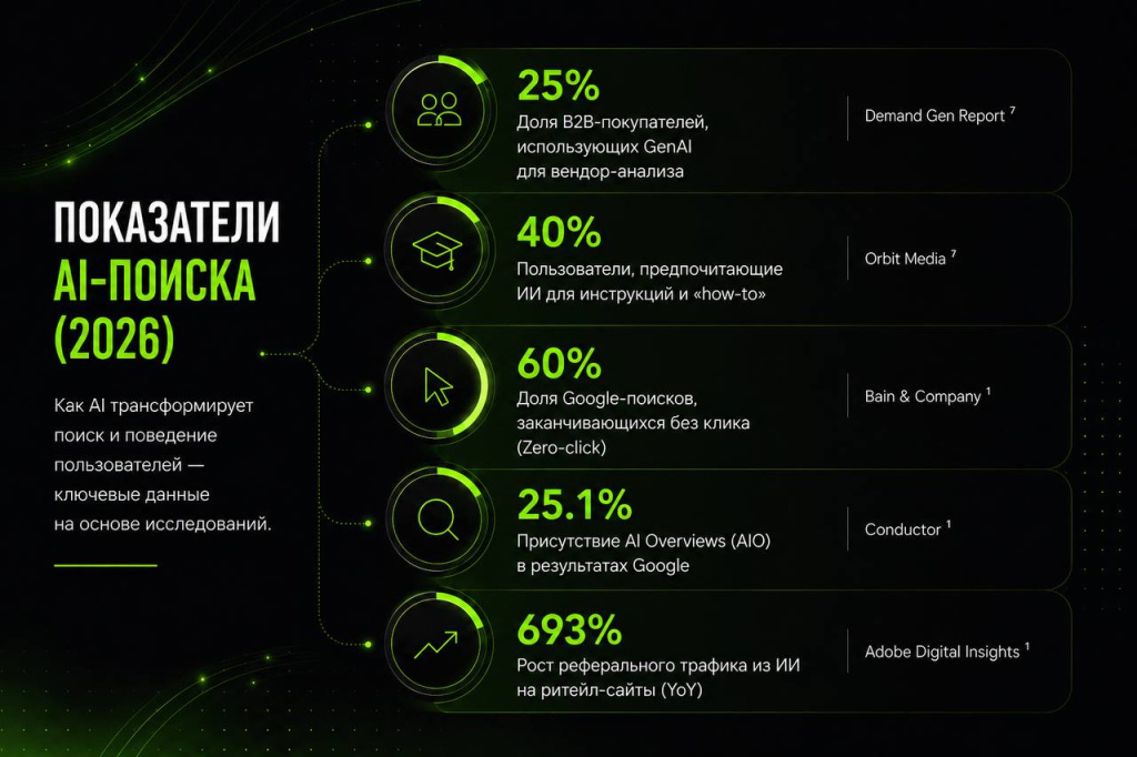 Показатели AI-поиска, 2026 Показатели AI-поиска, 2026
