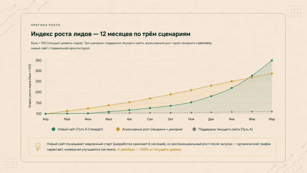 Прогноз роста лидов на 12 месяцев Прогноз роста лидов на 12 месяцев