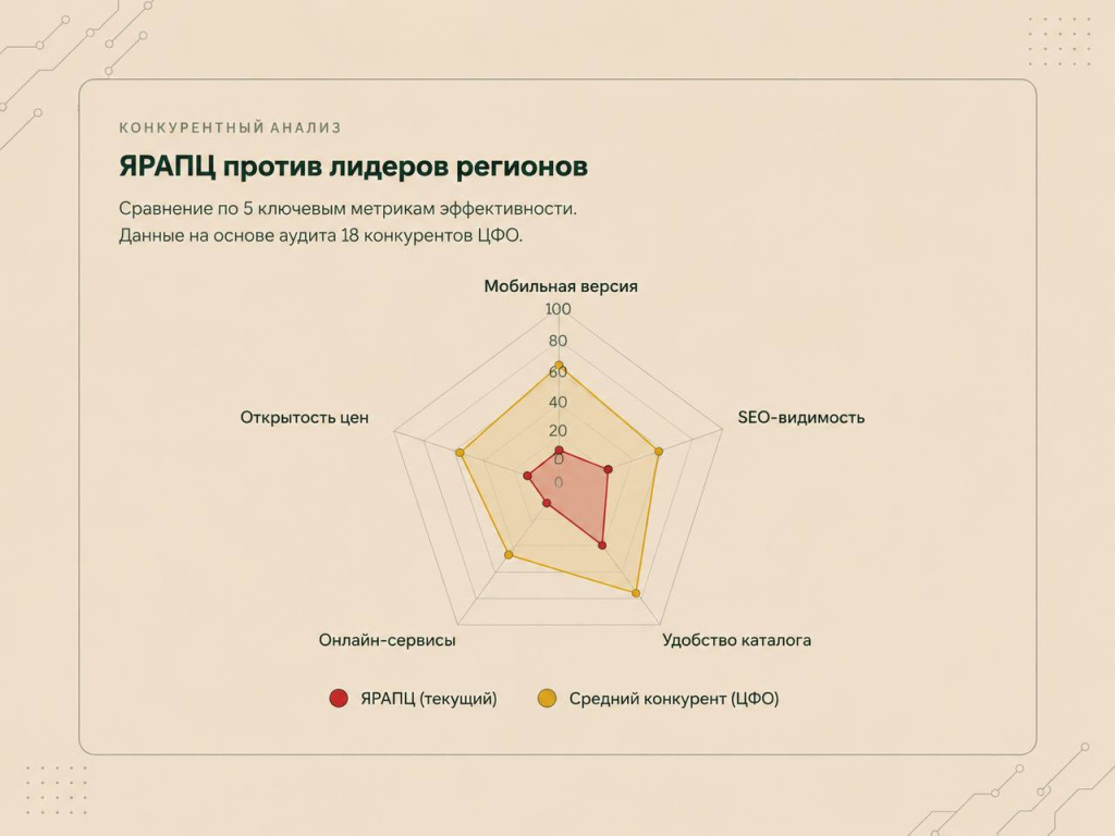 Конкурентный анализ: ЯРАПЦ против лидеров регионов Конкурентный анализ: ЯРАПЦ против лидеров регионов